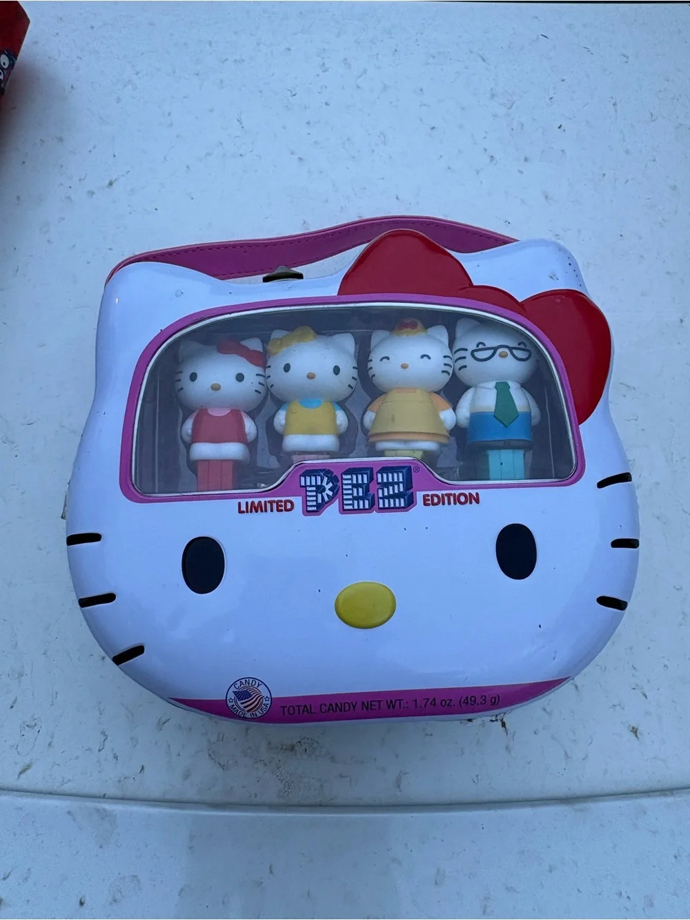Hello Kitty Limited Edition Dispenser Tin - White & Pink